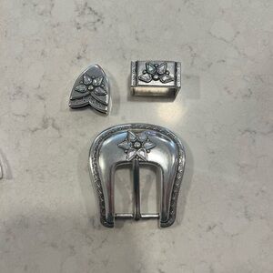 Silver Western Belt Buckle Set